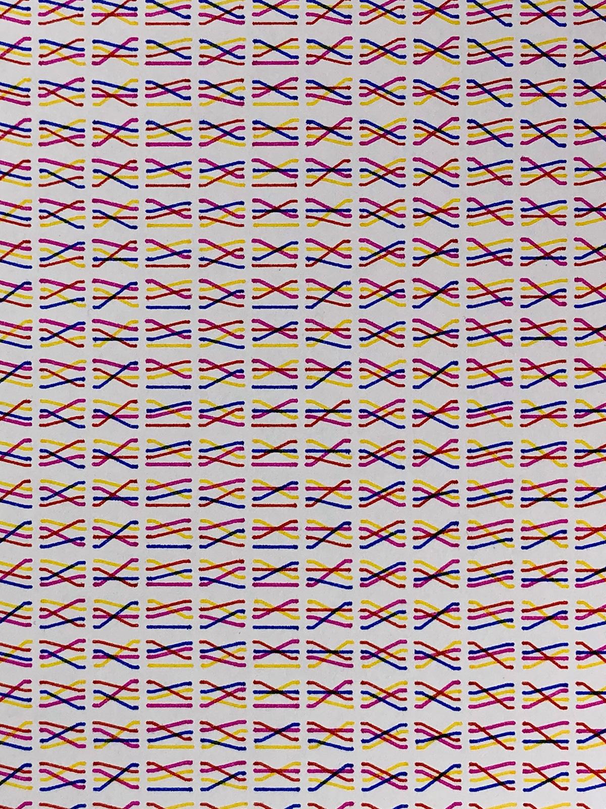 The same grid pattern as before but on white paper